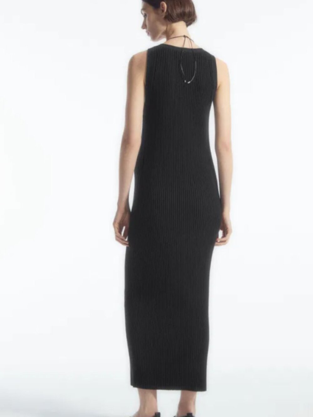 Buttoned Rib-Knit Maxi Dress - XS - Picture 4 of 7